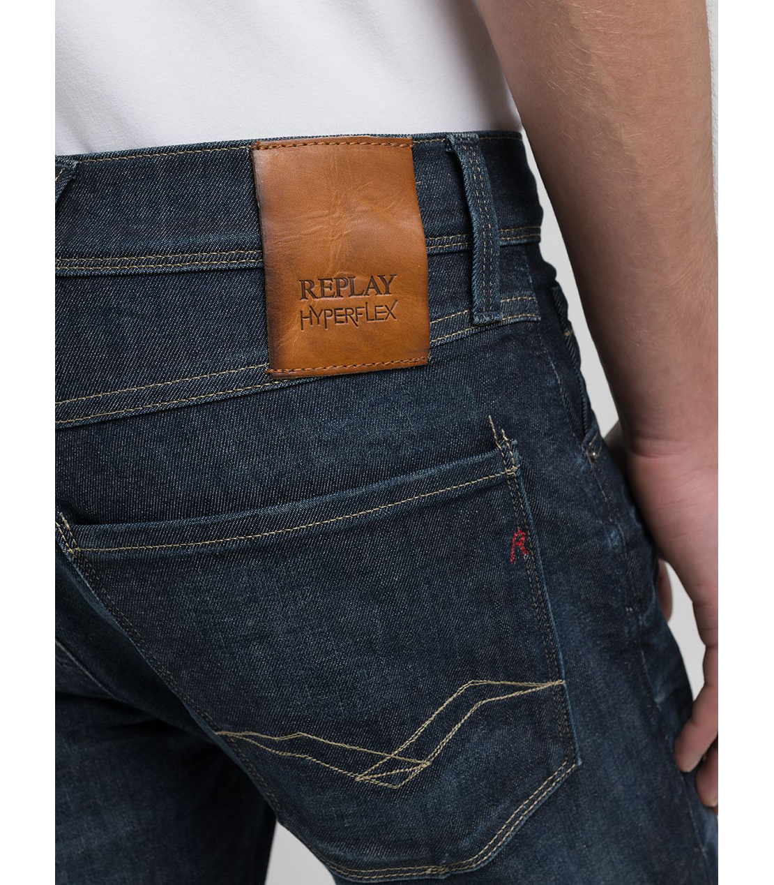 スリムフィットANBASS HYPERFLEX DUST ブルーストレッチデニム 詳細画像 ダークブルー 9